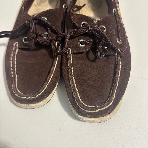 Sperry brown plaid Boat Shoes size 8 - Picture 2 of 5